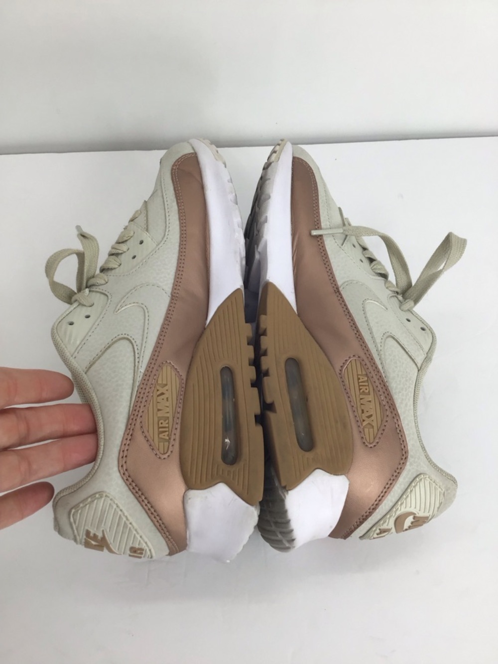 Nike Womens Air Max 90 Ultra Running Athletic Sneaker Light Bone Bronze Size 8.5 - Picture 6 of 9